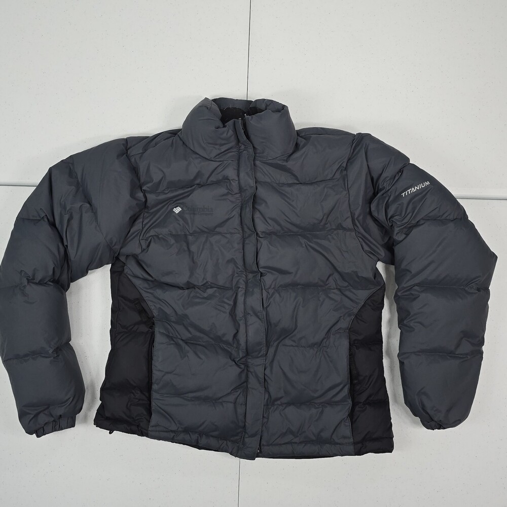 Columbia Woman M Titanium Interchange Packable Duck Down Grey Puffer Jacket
